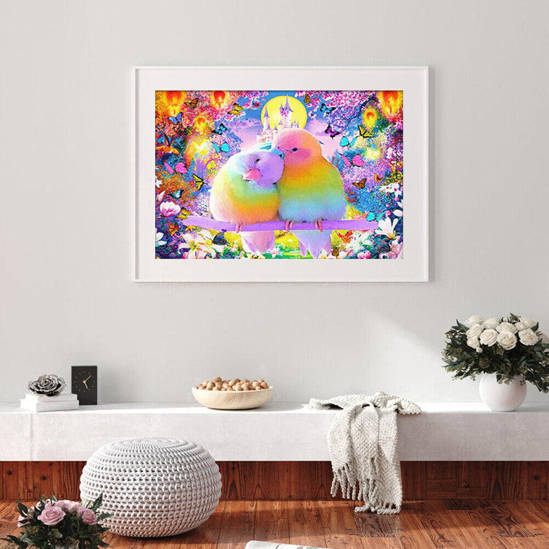 5D DIY Canvas Full Drill Color Parrot Diamond Painting Rhinestone Picture Crafts