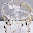 Rotating Jewelry Display Stand Plastic Earrings Rack Necklace Dish (Clear)