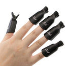 10pcs Plastic Nail Art Soak Off Cap Clip UV Gel Polish Remover Tool (Black)