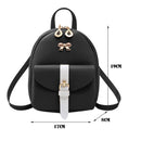 Women Preppy Style Contrast Color PU Leather Mini Messenger Bag Handbag Knapsack