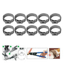 10pcs Single Ear Stainless Steel Hydraulic Hose Clamps O Clips (7.8-9.5mm) Newly