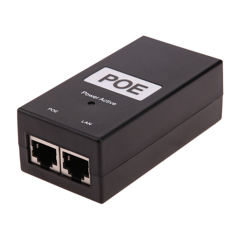 48V 0.5A 24W Desktop POE Power Injector Ethernet Adapter Surveillance CCTV