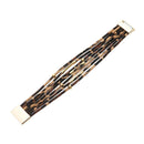 Wristband Leopard Leather Bangle  Magnetic Clasp Bracelet Bracelets & Bangles