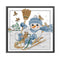Partial Cross Stitch 11CT Sleigh Snowman Counted Embroidery DIY Wall Art Crafts