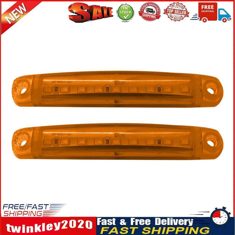 2pcs 9LED Truck Side Marker Light Tail Parking Turn Signal Lamp (Yellow) Newly