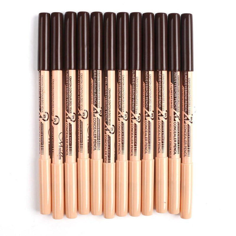 3 Color Double Head Eyeliner Waterproof Eye Brow Pen Make Up Cosmetic (03