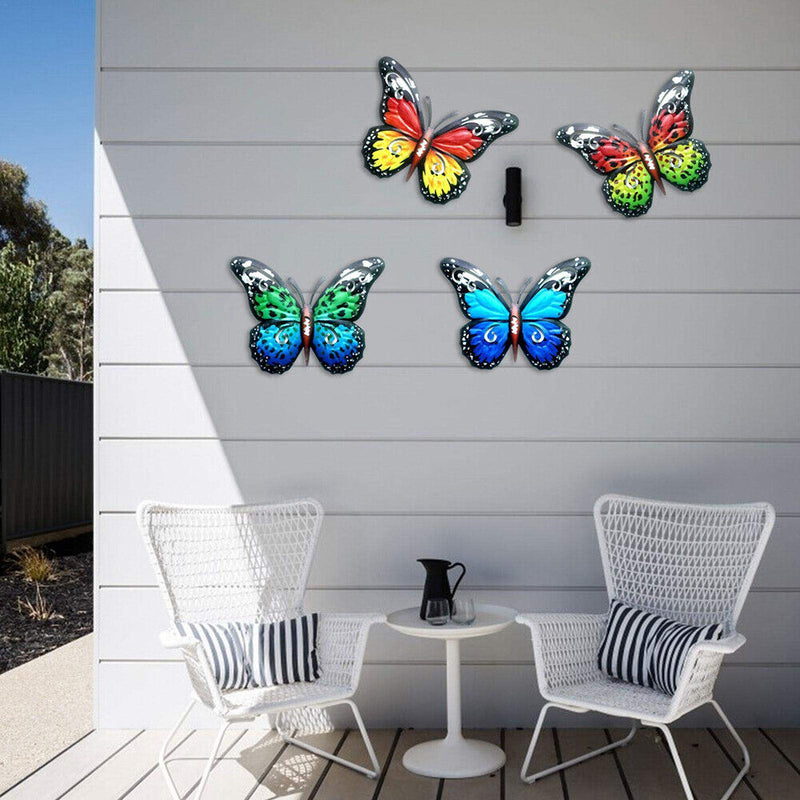 16.5cm Metal Wrought Iron Sculptures Butterfly Garden Wall Hang Butterfly Decor