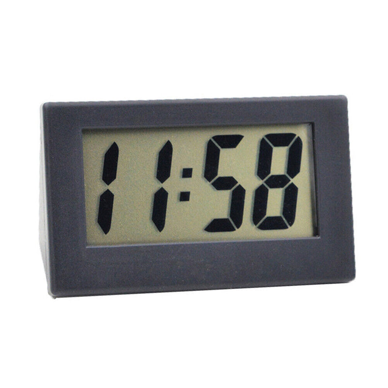 Mini LCD Digital Electronic Desktop Time Clocks Silent Desk Clocks (Black)
