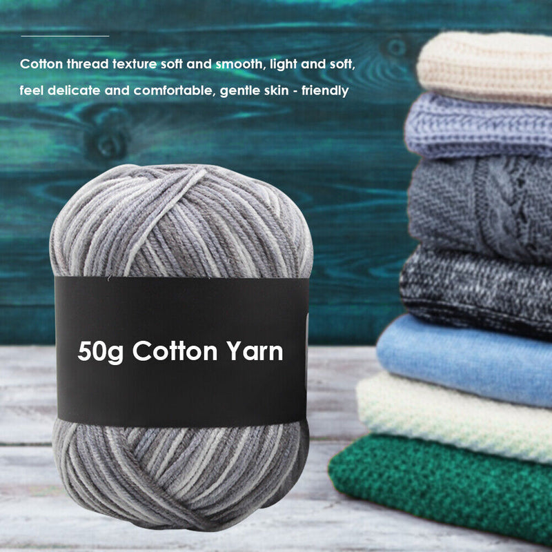 Gradient Color Milk Cotton Yarn Scarf Sweater Crochet Knitting Yarn (G) Newly