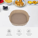 Silicone Air Fryer Liner Reusable Oven Baking BBQ Fryer Pan Mat (Brown)