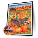 DIY Full Drill Round Diamond Painting Farm Pumpkin Rhinestones Mosaic Kit