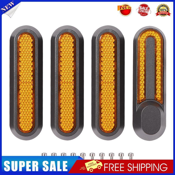 4pcs Wheels Hub Cap Protective Shells Reflective Stickers for M365 (Yellow)