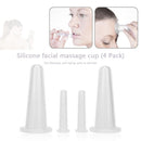 4pcs Silicone Cupping Can Vacuum Face Massage Cup Health Care Tool (White) Newly