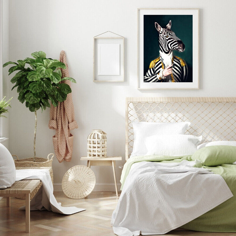 Zebra Gentleman Oil Paint By Numbers Kit DIY Acrylic Painting on Canvas