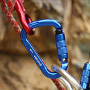25KN Safety Auto Master Lock Carabiner Outdoor Rock Climbing Buckle (Blue)