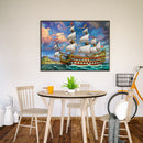 sailboat Diamond Painting Full Round Rhinestone Wall