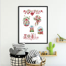 Full Cross Stitch Cotton 14CT Printed Christmas Needle Handmade Craft Kit