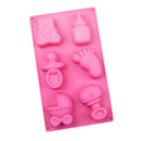 Silicone Cake Molds 6-Cavity Cartoon Pacifier Foot Mould DIY Baking Tray