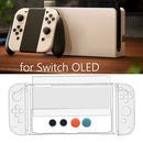 8 in 1 Crystal Shell Case Tempered Film Thumb Stick Grip Cap Set for Switch