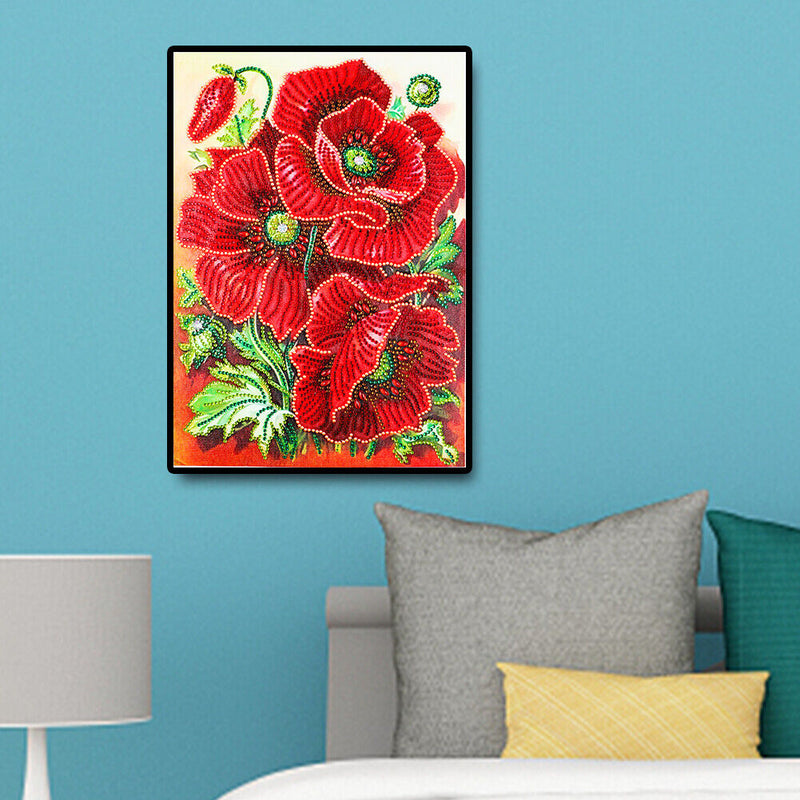 Wall Craft DIY Special Shaped Drill Happy Flowers Diamond Painting (R8136)