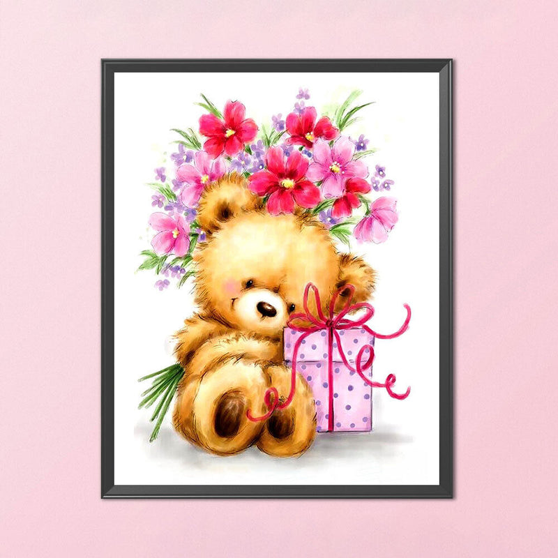 #A Full Ecological Cotton Thread 11CT 3 Teddy Bear Cross Stitch Cartoon Series K