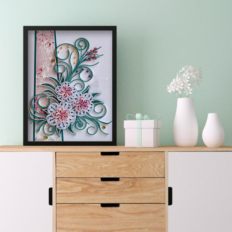 Diamond Painted DIY Quilling Paper Partial Special Rhinestone Picture Kits Newly