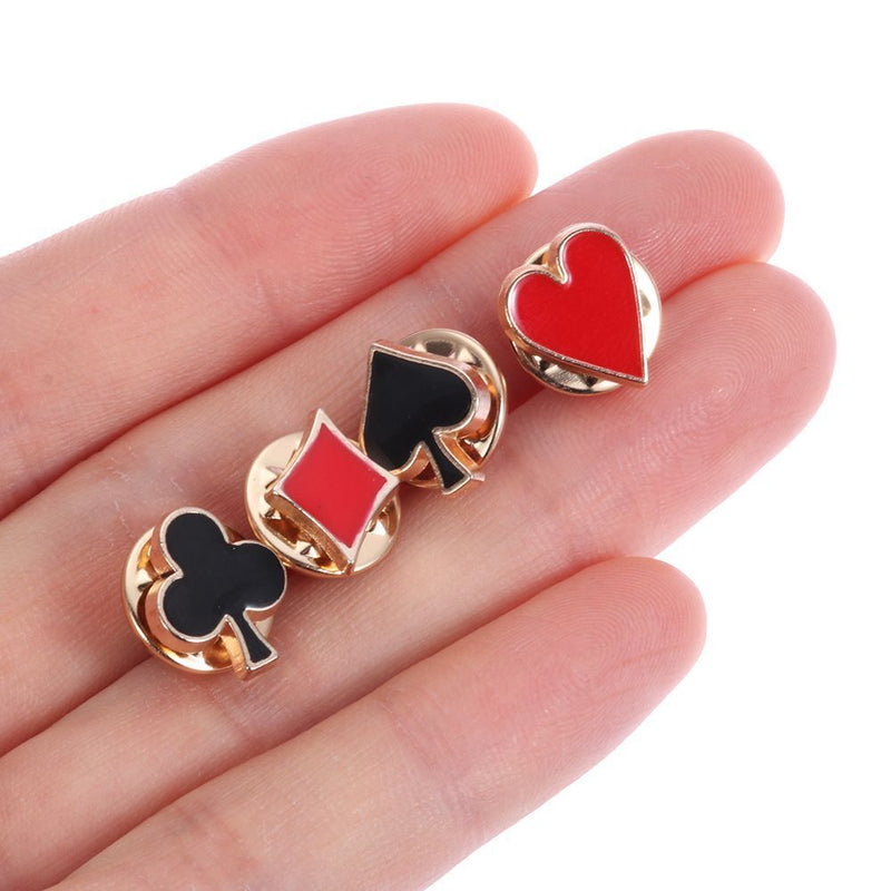 Women Men Club Poker Shaped Funny Boutonniere Collar Pins Brooches Badges