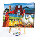 DIY Digital Picture Chickens Ducks Frameless Oil Painting By Number Handicraft