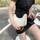 Women Solid Color Chain Underarm Bag Casual Ladies PU Leather Hobos Handbags
