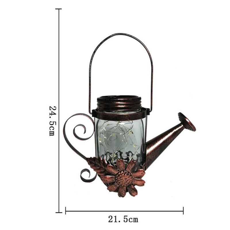 2PCS Solar Lantern Outdoor 20 LEDs Hanging Watering Can Fairy Lights
