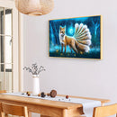 Full Round Diamond Painting Nine Tailed Fox 5D DIY Wall Picture Mosaic Drawing