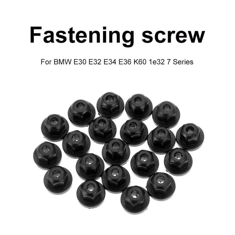 10pcs Car Body Nut Flange Clip Black for E30 E32 E34 E36 K60 1E32 7 Series