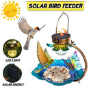 Solar Hanging Bird Feeder Lamp Outdoor Garden Yard Feeding Decor Station V9N1