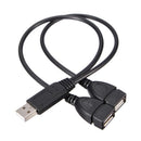 Computer Supplies Y Splitter Cable Adapter Male To Dual Female USB 2.0 Hub