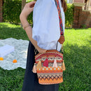 Ethnic Women Messenger Bag Woven Tassels Small Bucket Shoulder Handbags Totes