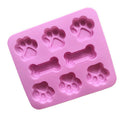 Cookies Silicone Molds Ice Candy Trays Dog Treat Mold Dog Paw & Bone Shaped