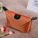 Women Zipper Ingot Shape Dumpling Handbag Cosmetic Bag Makeup Tote(Orange)