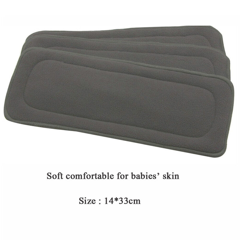 1pc Reusable 4 Layers Bamboo Charcoal Insert Baby Cloth Diaper Nappy Use Newly