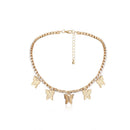 Rhinestone Pendant Necklace Women Butterfly Choker Bride Wedding Jewelry Gift