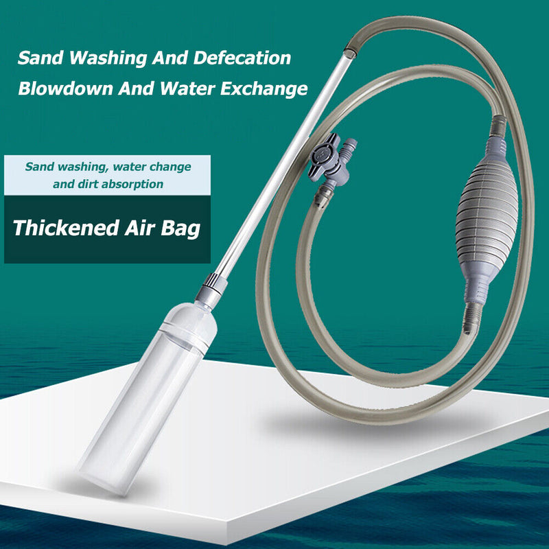 Aquarium Fish Tank Syphon Vacuum Cleaner Siphon Pump Water Changer Gravel Filter