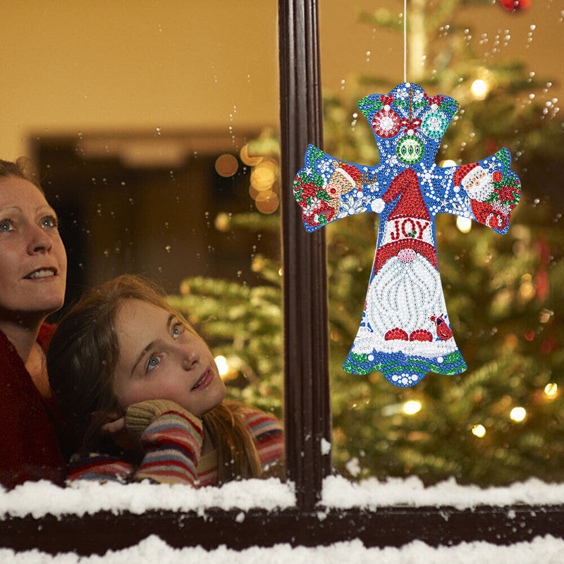 Creative Cross Christmas Home Decoration Pendant Single-Sided Point Drill (4)