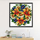 Partial Embroidery Lily Printed Cross Stitch 14CT 2 Strand Cotton Kit Decor