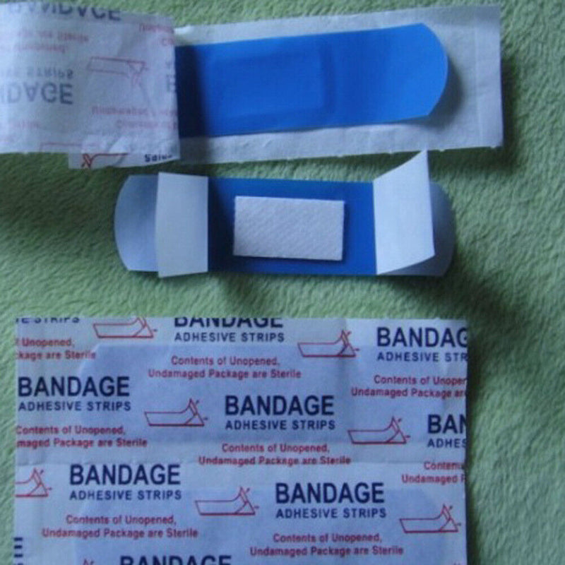100pcs Waterproof Band Aid Blue Metal Detectable Bandage For Wounds Newly