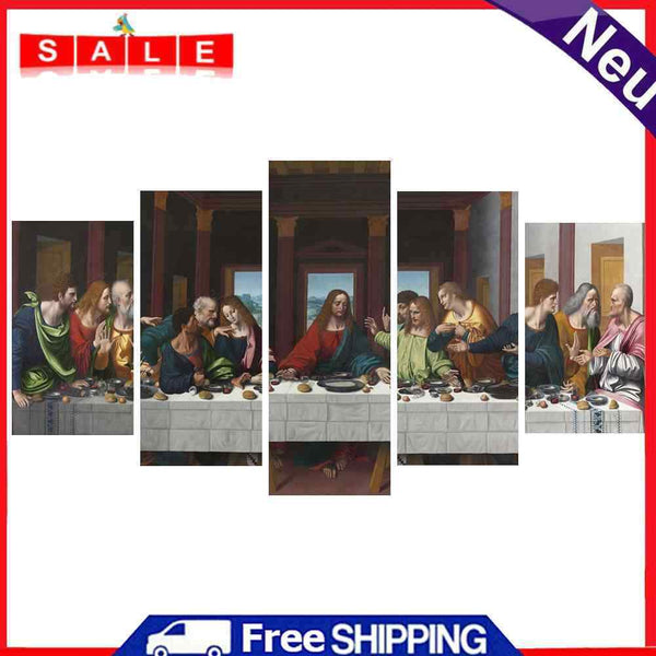 Full Cross Stitch 11CT Cotton DIY 5 Panels The Last Supper Handmade Stamped Gift