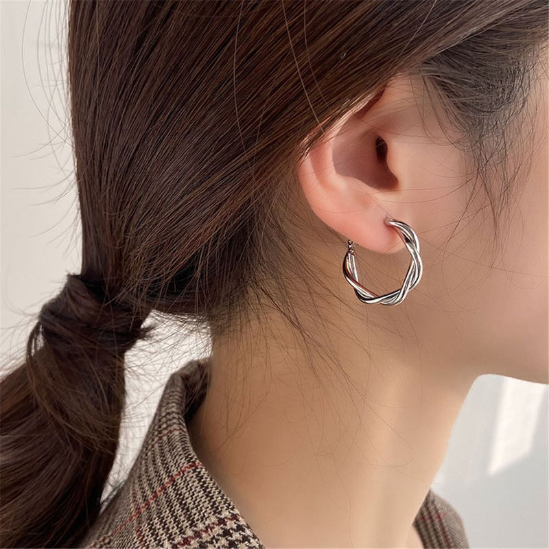 Drop Dangle Stud Round Hoop Earrings Circle Earrings Twist-shaped Earrings