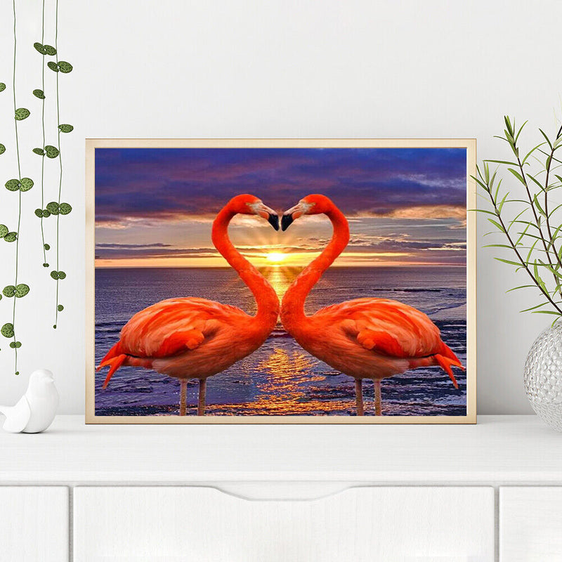 Oil Paint by Numbers Kit Flamingo DIY Picture Drawing Artwork Wall Craft Gifts