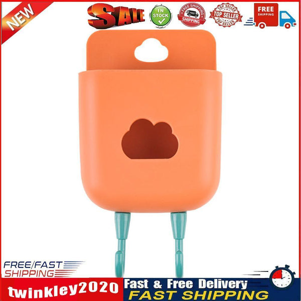 Phone Wall Mounted Holder Detachable Hook Plug Charging Organizer (Orange) Newly