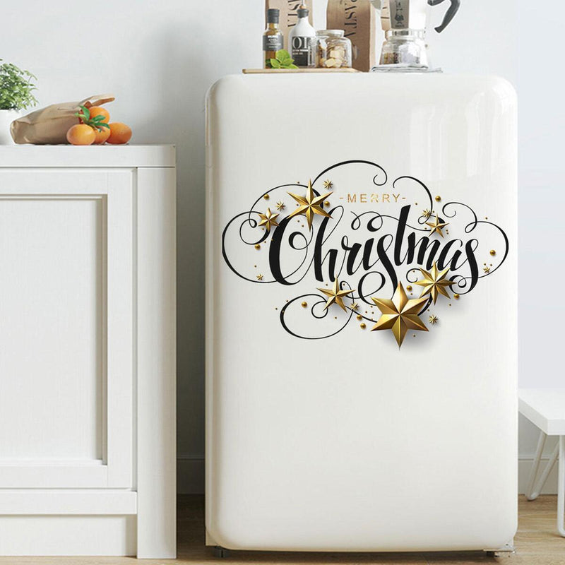 Christmas Window Stickers Merry Christmas Decorations For Home Xmas Wall Decor~