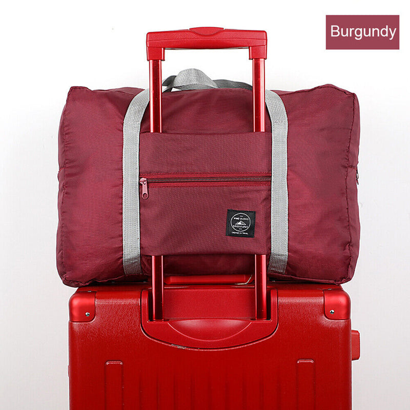 Solid Color Waterproof Folding Travel Bag Lightweight Large Capacity Luggage