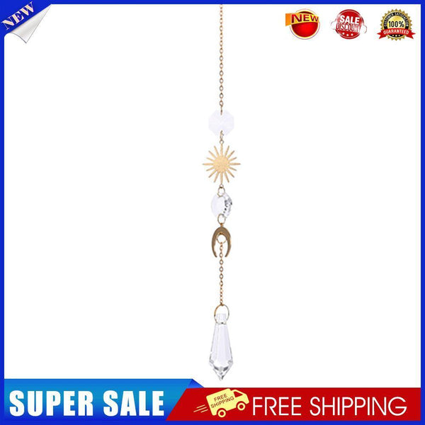 Crystal Sun Moon Hanging Meatal Pendant Home Car Decor (A)